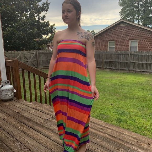 Willi Smith striped spandex tank dress - Picture 2 of 7